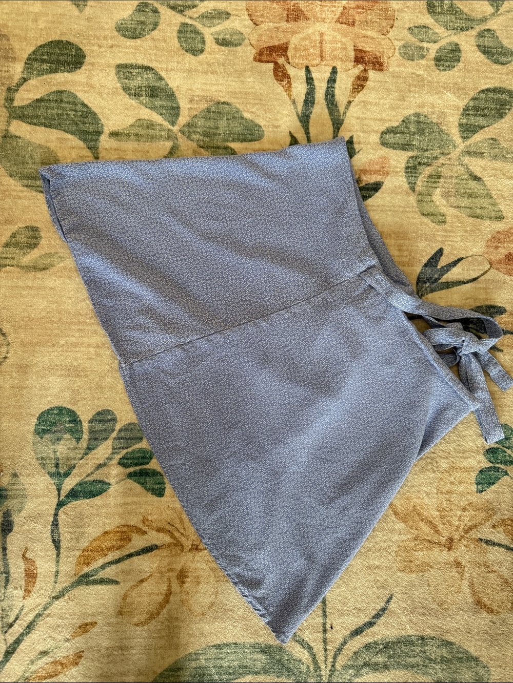 Brandy Melville Genevieve Blue White Floral Wrap Flowy Self Tie Mini Skirt - Picture 6 of 7